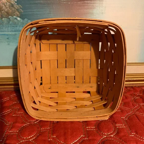Bundle 𝅺2 Longaberger 1996 Handwoven Large/Small Square Baskets   12'' - Picture 12 of 16